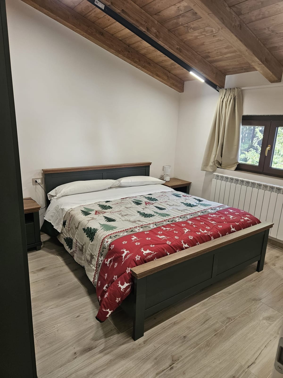 Appartamento Abete: camera con soffitto a travi